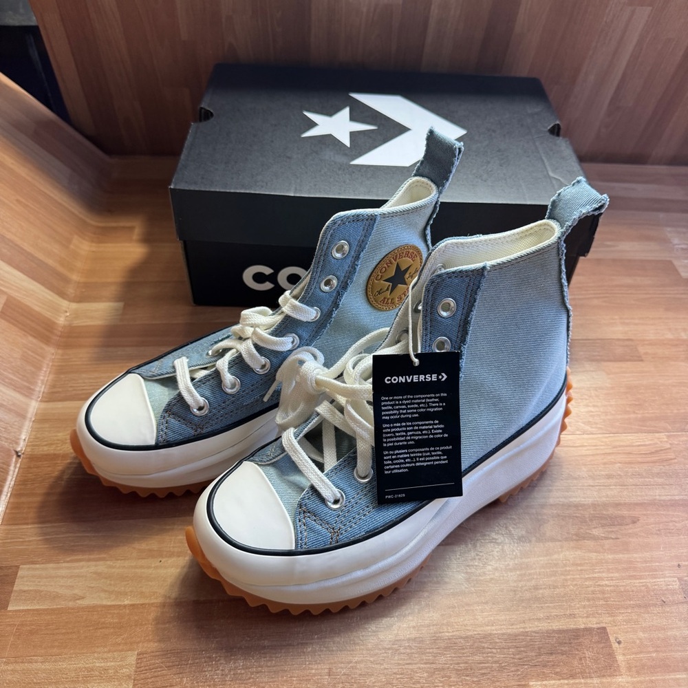 Converse run star hike hi sneakers size 5 men's blue nwt unisex - Picture 2 of 10